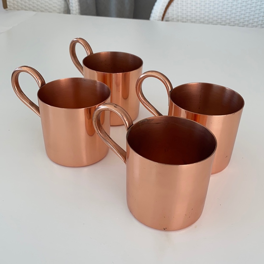 Set of Four Copper Cocktail Mugs